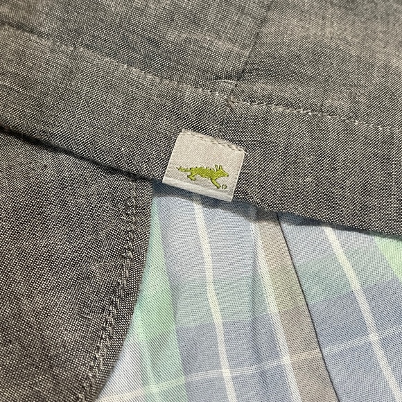 Horny Toad Gray Plaid Lined Organic Cotton Blend One Button Blazer Women Large - Picture 10 of 14